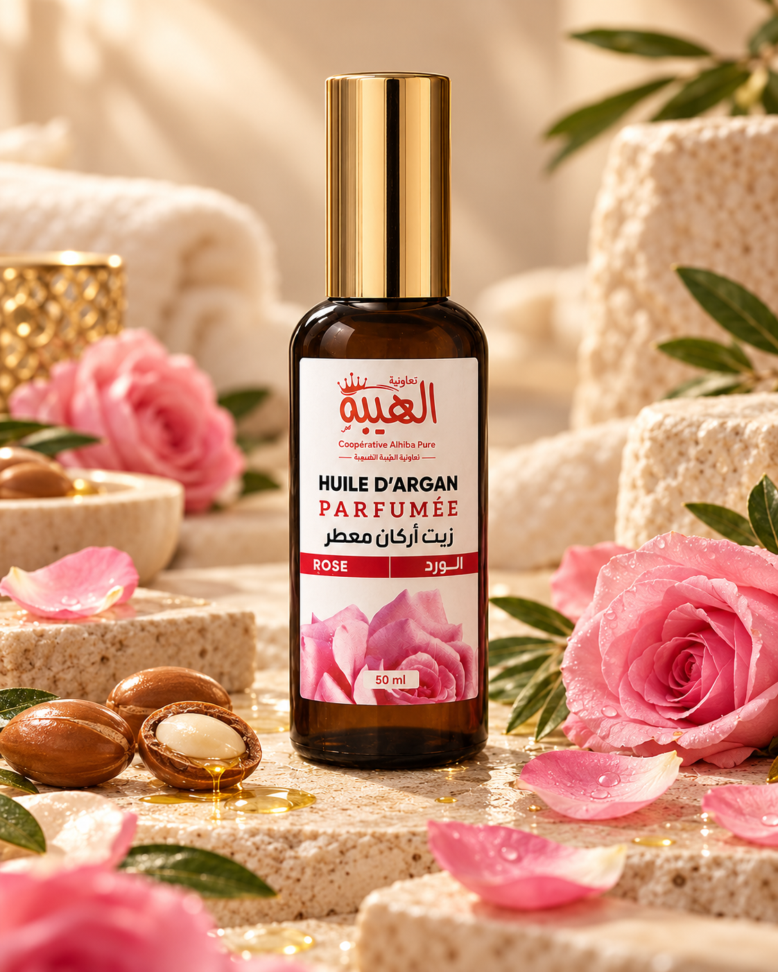 تفاصيل زيت أركان معطر بالورد
